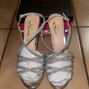 Touch of Nina Glittering Silver Heels
